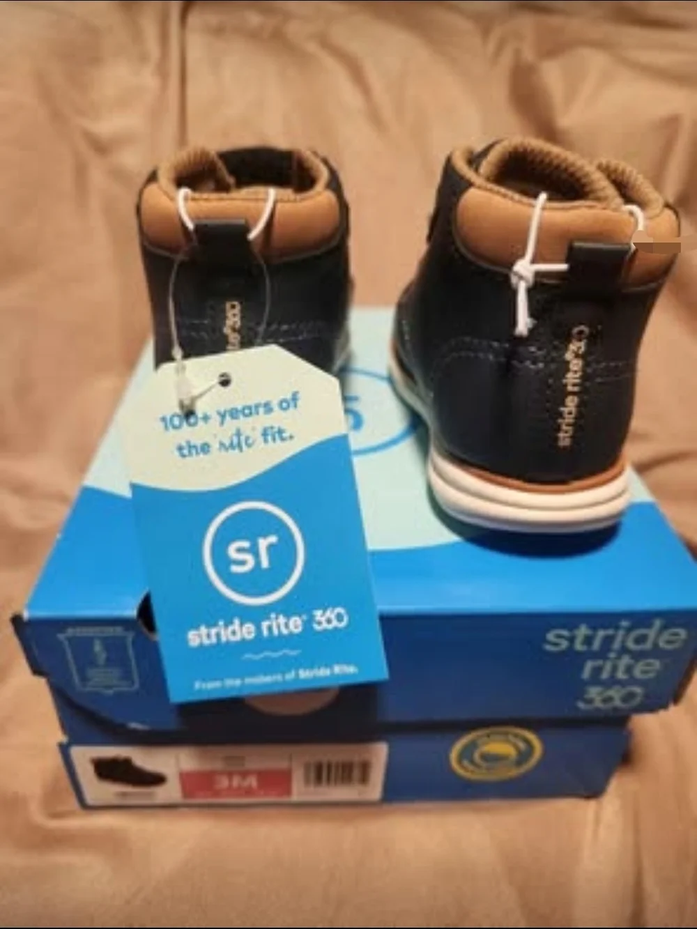 Stride Rite Navy Toddler Boots with Hook-and-Loop Closure